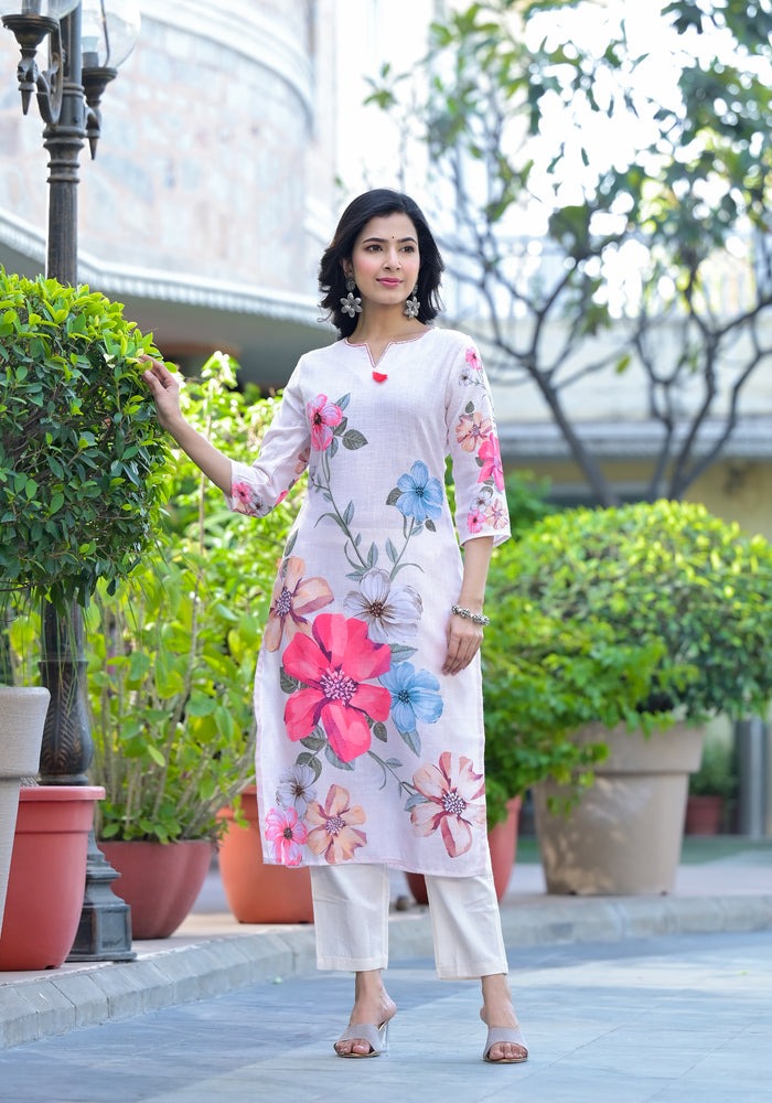 Blossom Breeze Cotton Kurti Set