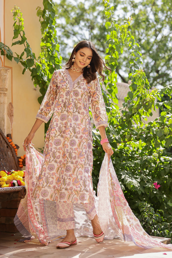 Gulnaar Garnet Cotton Suit
