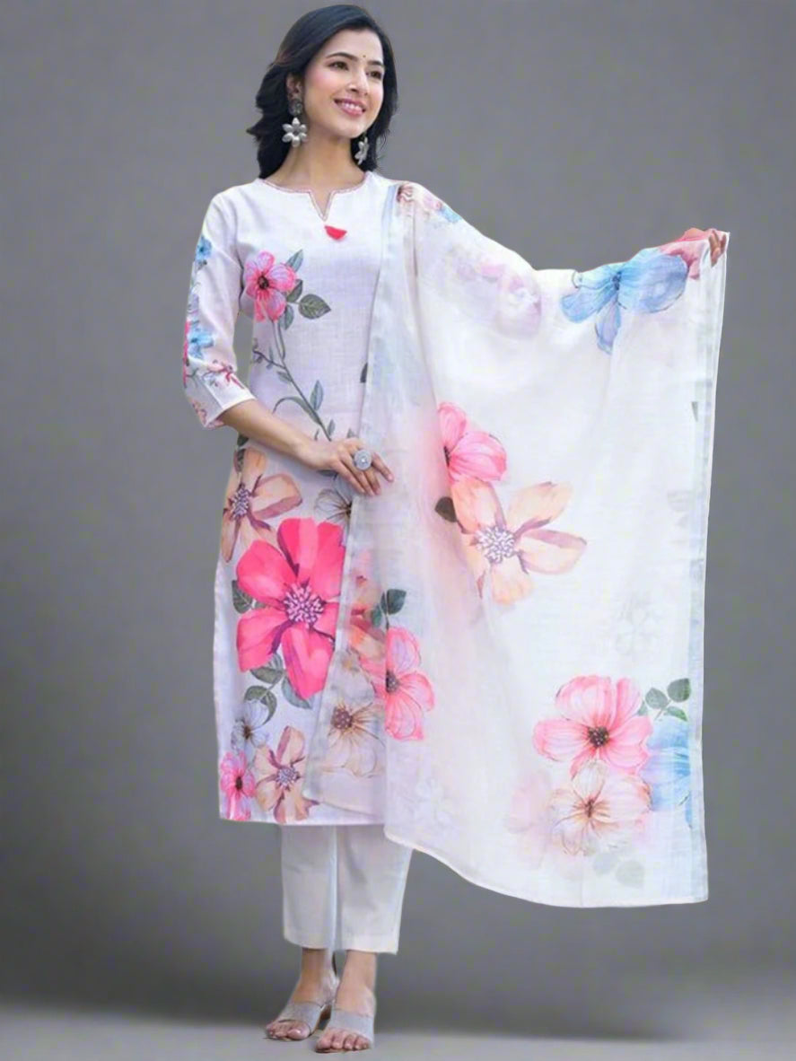 Blossom Breeze Cotton Kurti Set