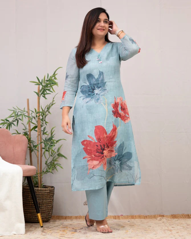 Chanderi cotton suit